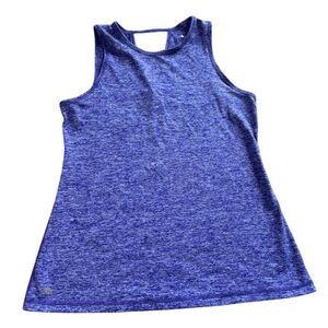 Ideology Women's Blue Keyhole Back Tank Top Size S Casual Summer